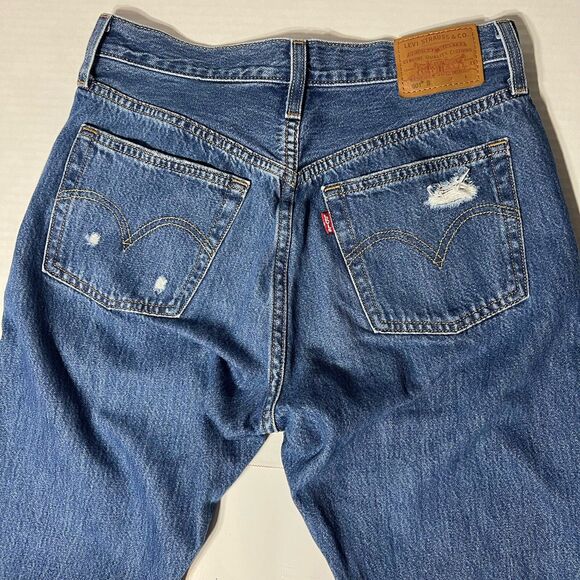 Levi's Jeans Women's Blue 721 High Rise Big E Skinny Denim Size 27x28 - Picture 10 of 16